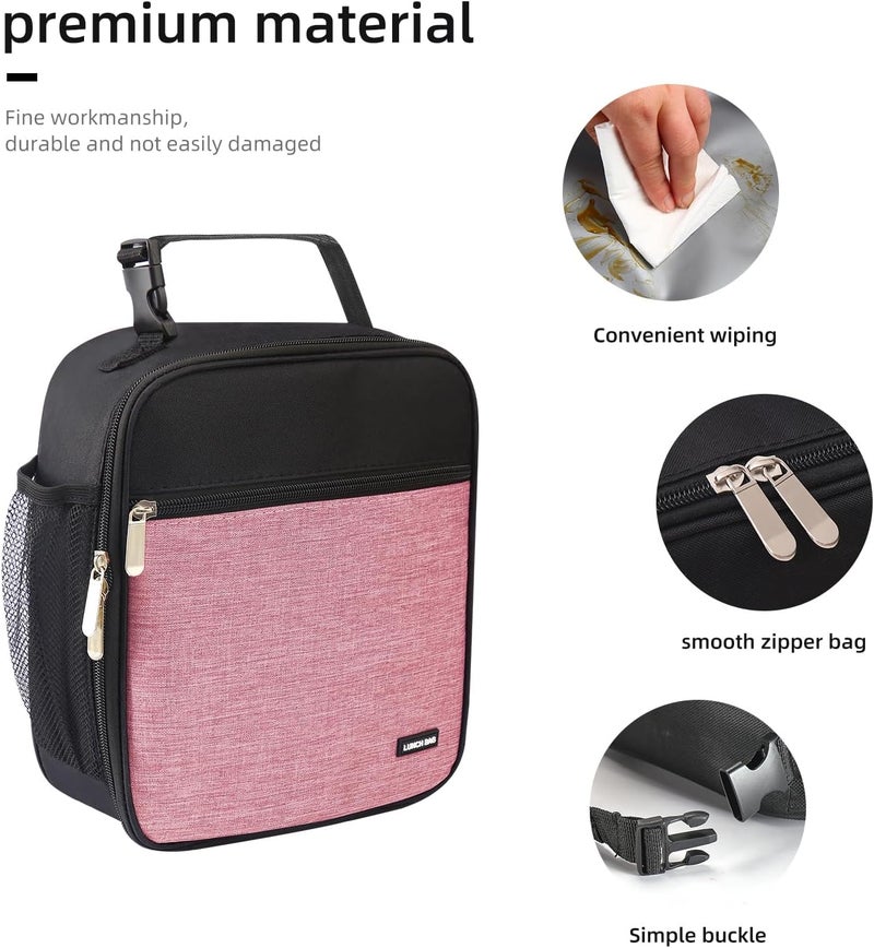 Lovoeo Lunch box Lunch bag for men women Insulated Lunchbox Lunch bags for Work Picnic Travel (Thicken dusty pink) - Image 5